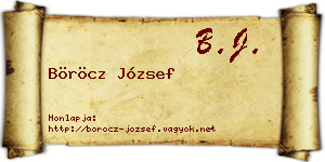 Böröcz József névjegykártya