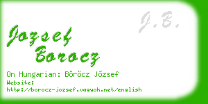 jozsef borocz business card